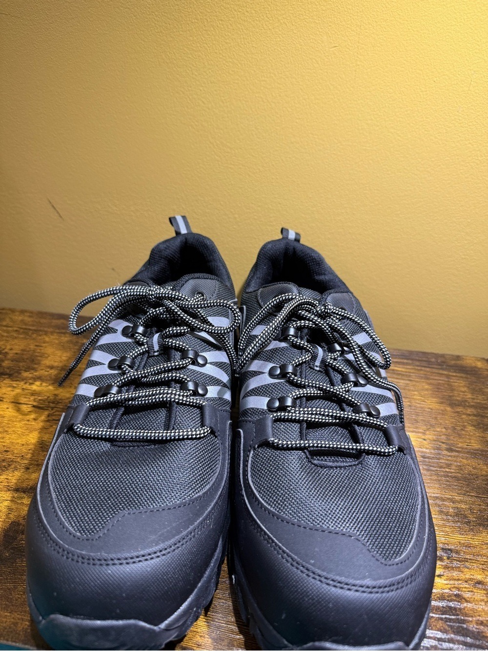 WHITIN Steel Toe Slip Resistant Puncture Proof Men's Black Lace-Up Shoes